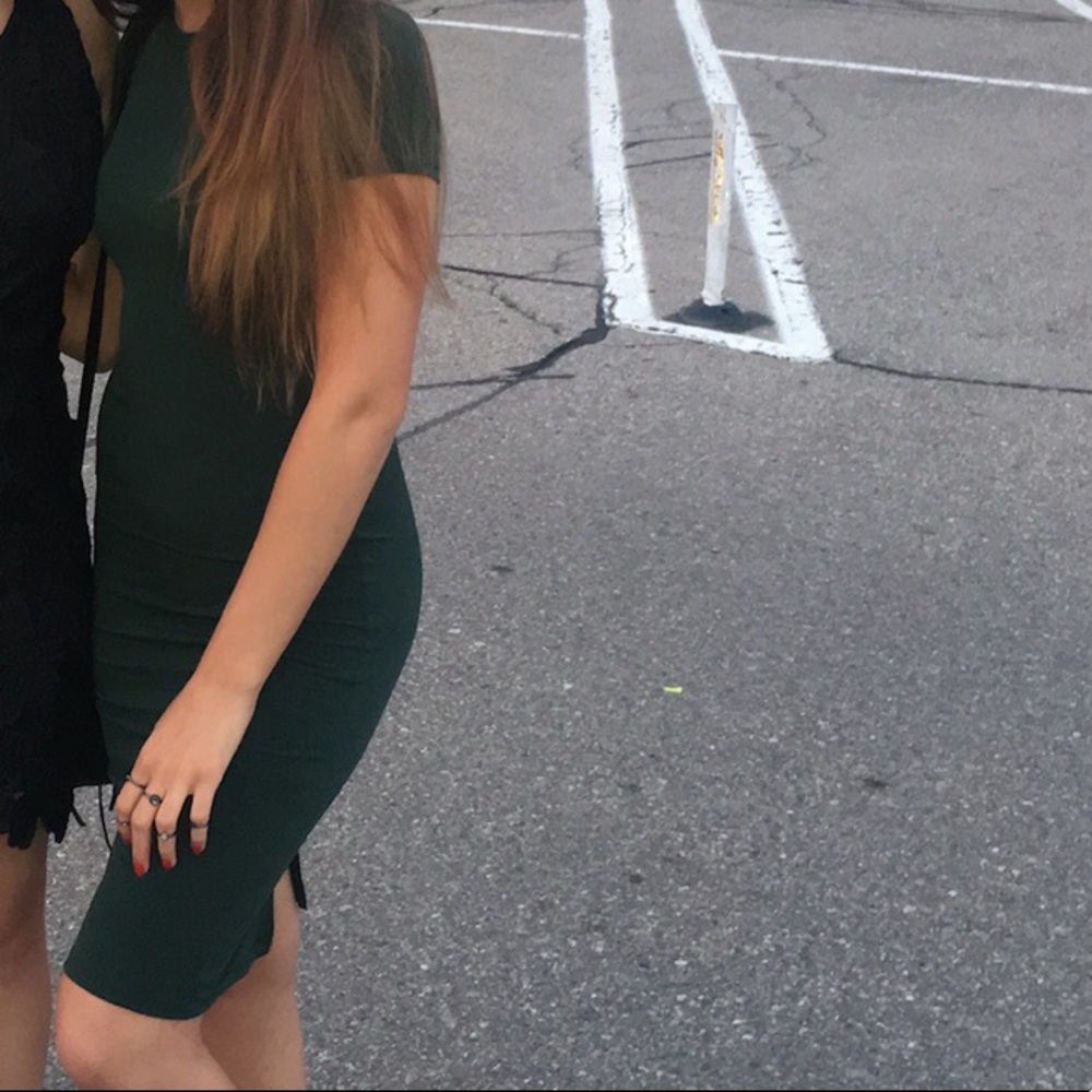 F21 Hunter green midi dress